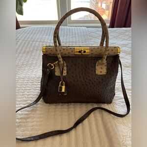 Vintage Borse In Pelle Genuine Leather Ostrich Purse Made in Italy!